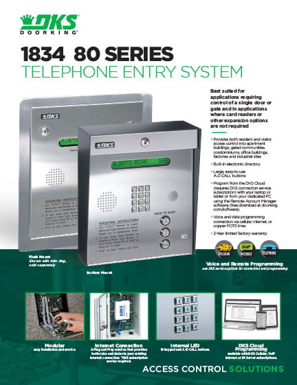 DKS Doorking 1834 80 Telephone Entry System
