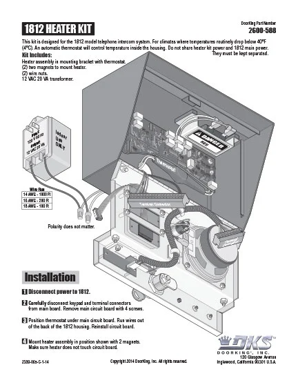 DKS Doorking 2339-065-C-1-14 1812 Heater Kit