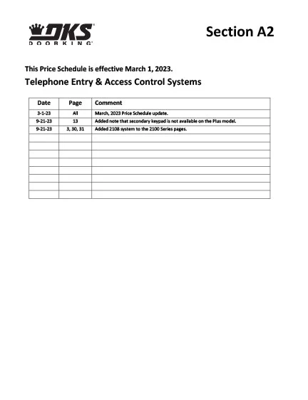 Section A2 Mar 2023 9-21-23 Price Schedule