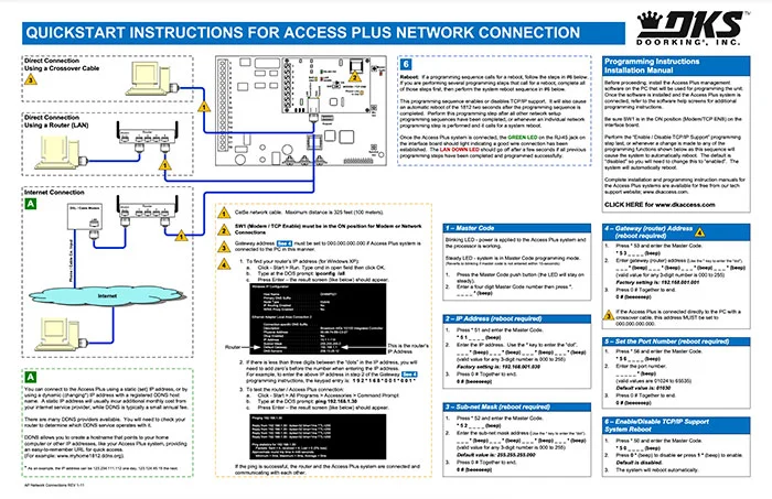 DKS Doorking AP Network Connections Quickstart