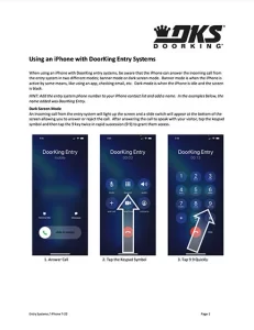 Using an iPhone with Doorking Entry System