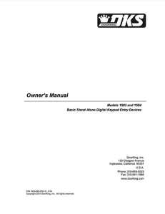 Doorking 1503-065-E-3-14 Owners Manual