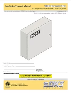 DKS Doorking 1838-066-J-7-19 Access Plus installation owners manual