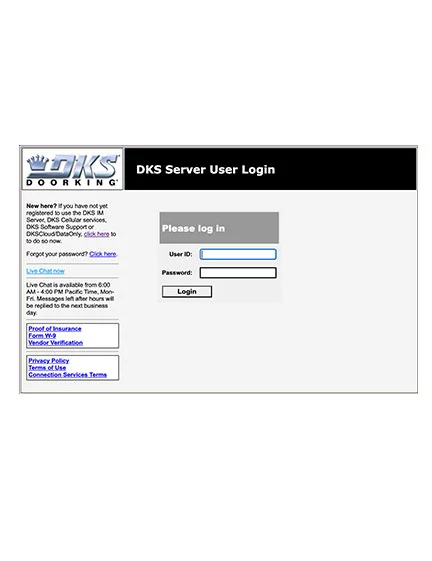 DKS Doorking Software IMServer User Login