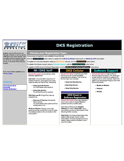 DKS Doorking Software Registration and Setup