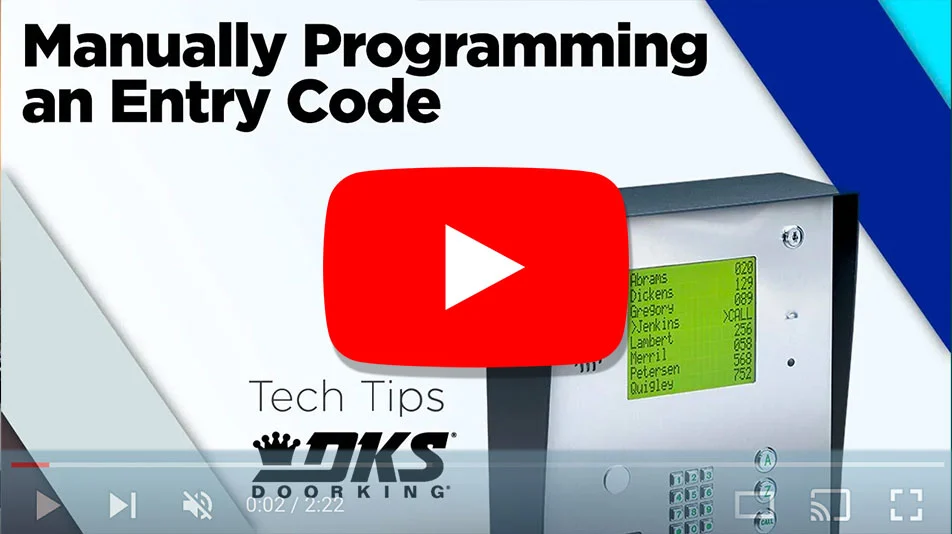 DKS Doorking youtube Manual Programming of DKS Devices Videos